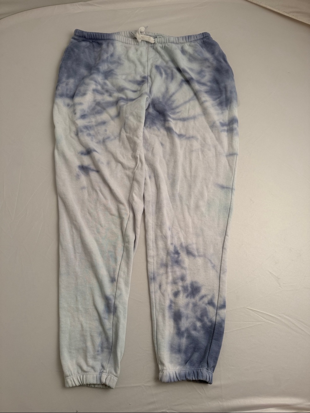 Dreamsicle blue and white tie dye jogger pants